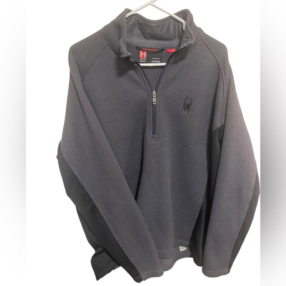 SPYDER Outbound Gray/Black 1/4 Zip Pullover Stryke Sweater Fleece - Men's Size L